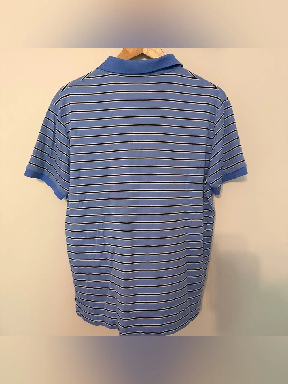 Polo Ralph Lauren Custom Slim Fit Striped Blue Polo‎ Shirt Size LG